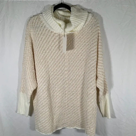 Moon & Madison Sweater Women’s XS Cream White Turtle Neck Oversized Pullover - Picture 1 of 10